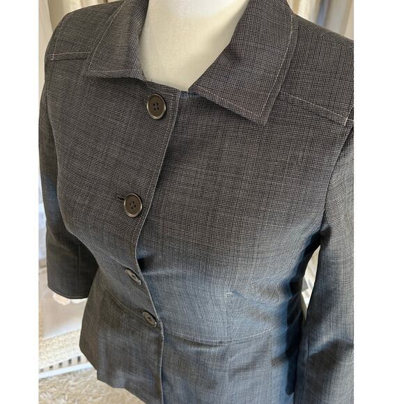 Victor Alfaro Women's Size 10 Button Up Peplum Gray Blazer Jacket #0380 - Picture 4 of 10